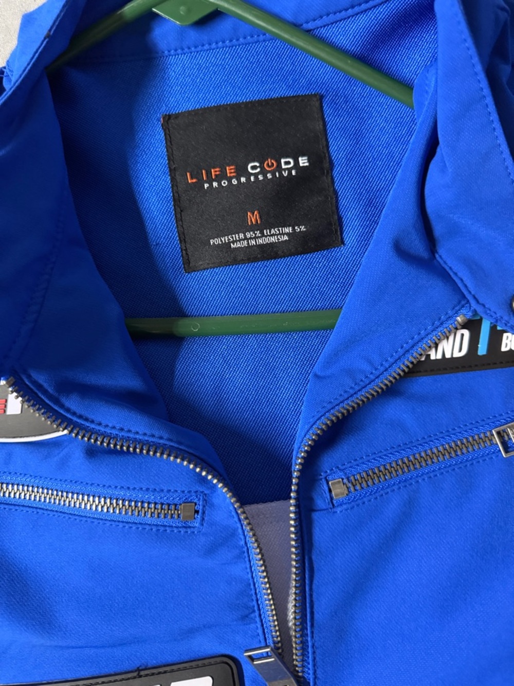 Blue & White Men's Racing Jacket - Picture 8 of 9